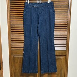 Daisy Fuentes Dark Classic Blue Wide Flare Leg Denim Jeans Size 8